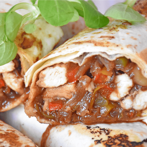 Receta paso a paso de Burritos de pollo y pimientos