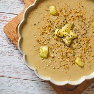 Crema de calabacín y cacahuete