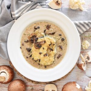 Crema de champiñones con rosada (1)