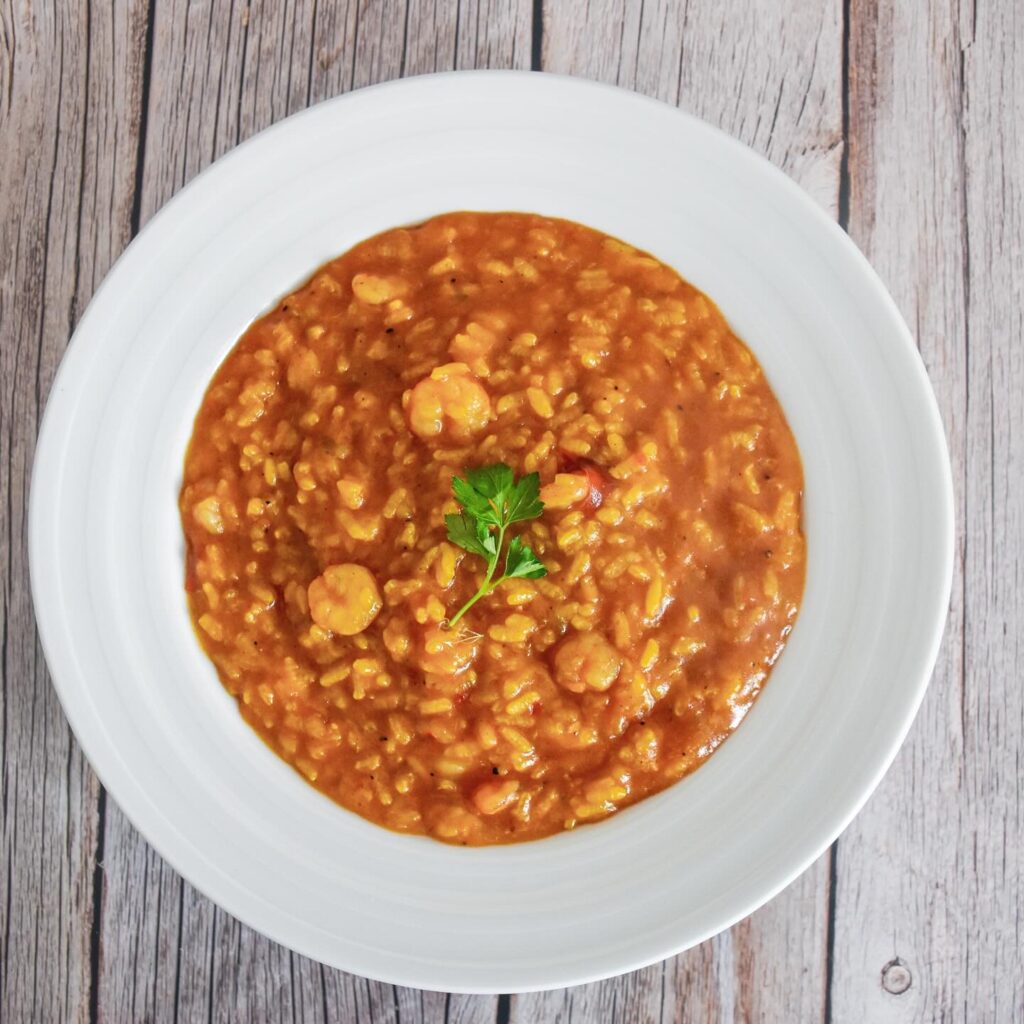 Arroz meloso con gambas