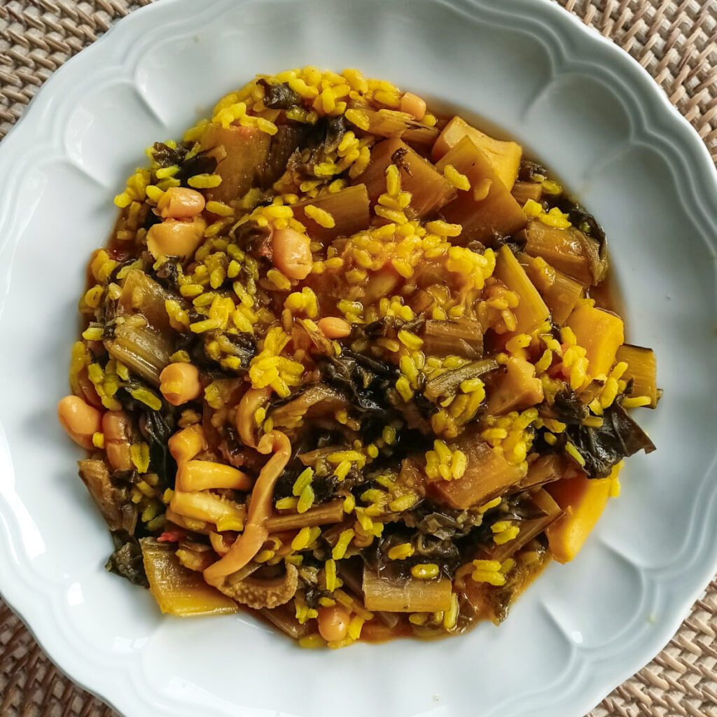 Arroz meloso con acelgas y sepia