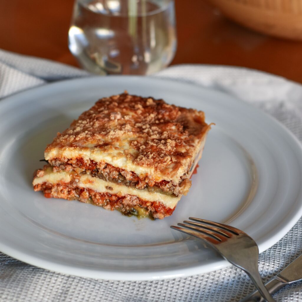 Musaka con berenjena y carne picada