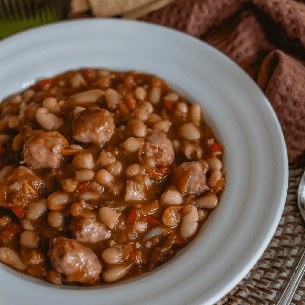 Alubias Blancas con Butifarra y Verduras