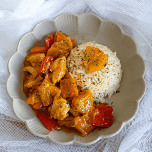 Pollo con piña estilo asiático