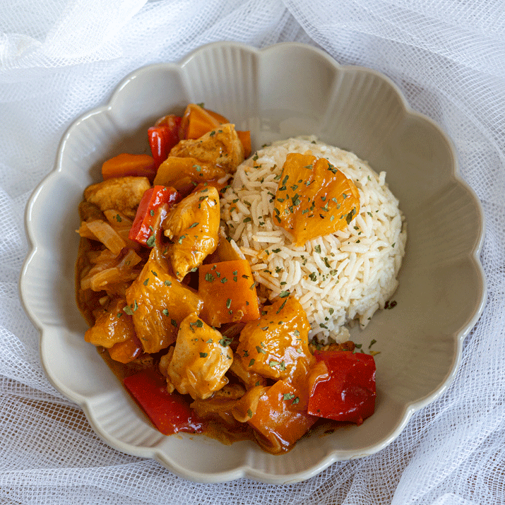 pollo con piña estilo asiatico