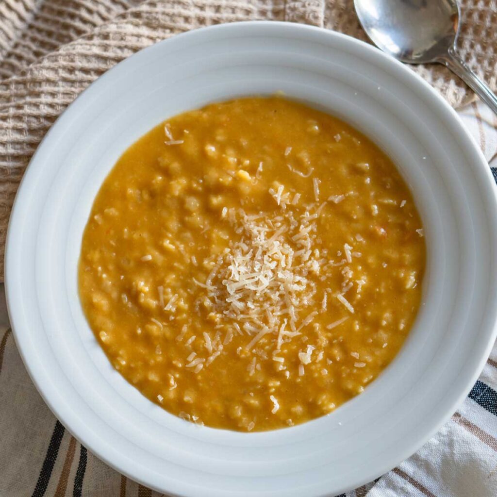sopa espesa de verduras y pollo pastina