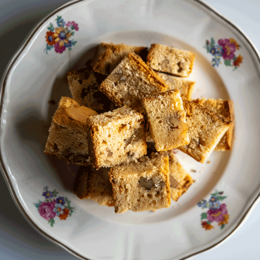 Brownie de chocolate blanco