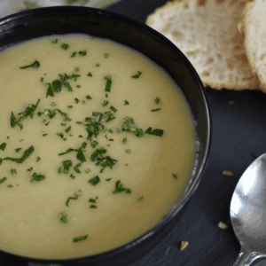 crema de calabacín y quesitos