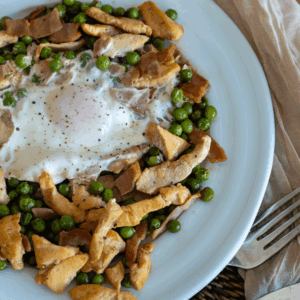 receta de guisantes huevo y pollo