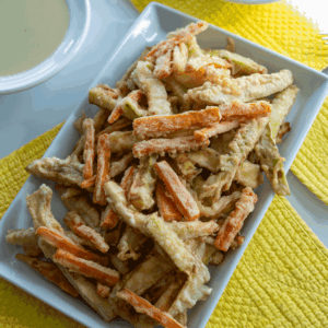 Verduras en tempura crujiente
