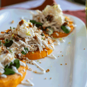 ensalada de calabaza y pollo